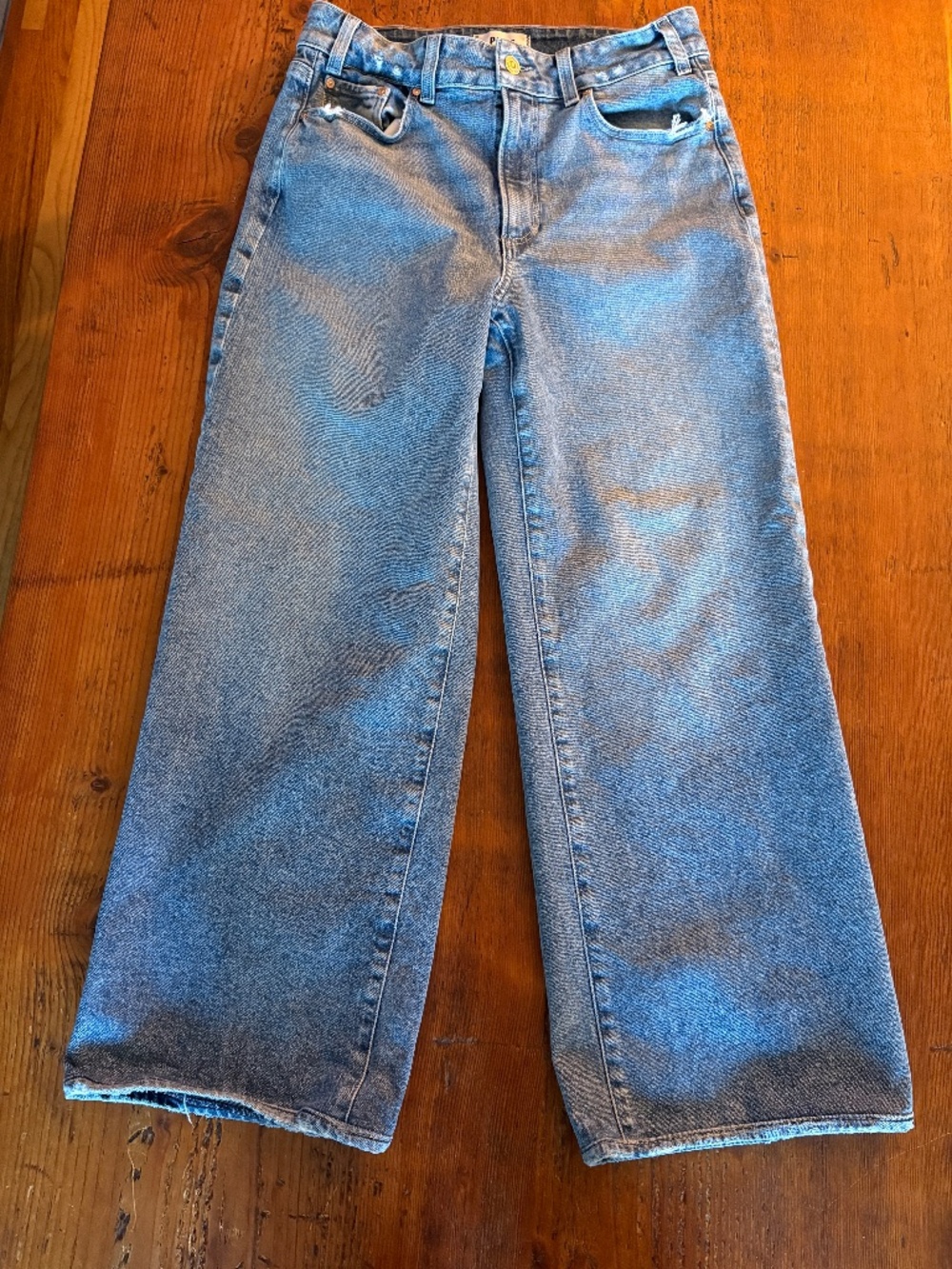 Paige Sasha Petite Wide Leg Jeans Size 29, Distressed, 99% Cotton, High Waist - Picture 4 of 13